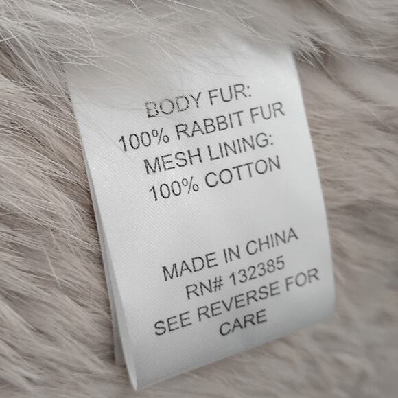 Love Token Genuine Rabbit Fur Vest Jacket Open Front Tan Size XS - Picture 5 of 5